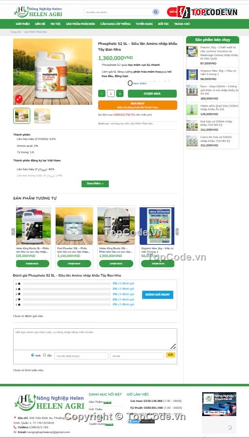 website nông nghiệp,thuốc,web phân bón,Sharecode website phân bón thuốc nông nghiệp